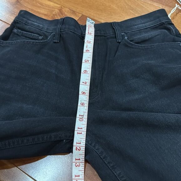 NWT MOTHER Women's The Spinner Zip Sneak Wide Leg Jeans In Magic Black Size 28 - Picture 10 of 16